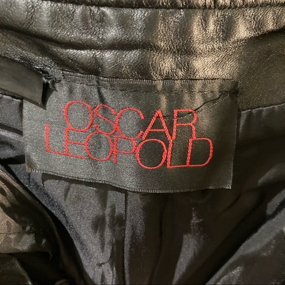 OSCAR LEOPOLD  Sz 4 Genuine Leather Straight Leg Pants Made in Canada - Picture 4 of 10